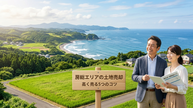 房総の更地と周囲の里山
