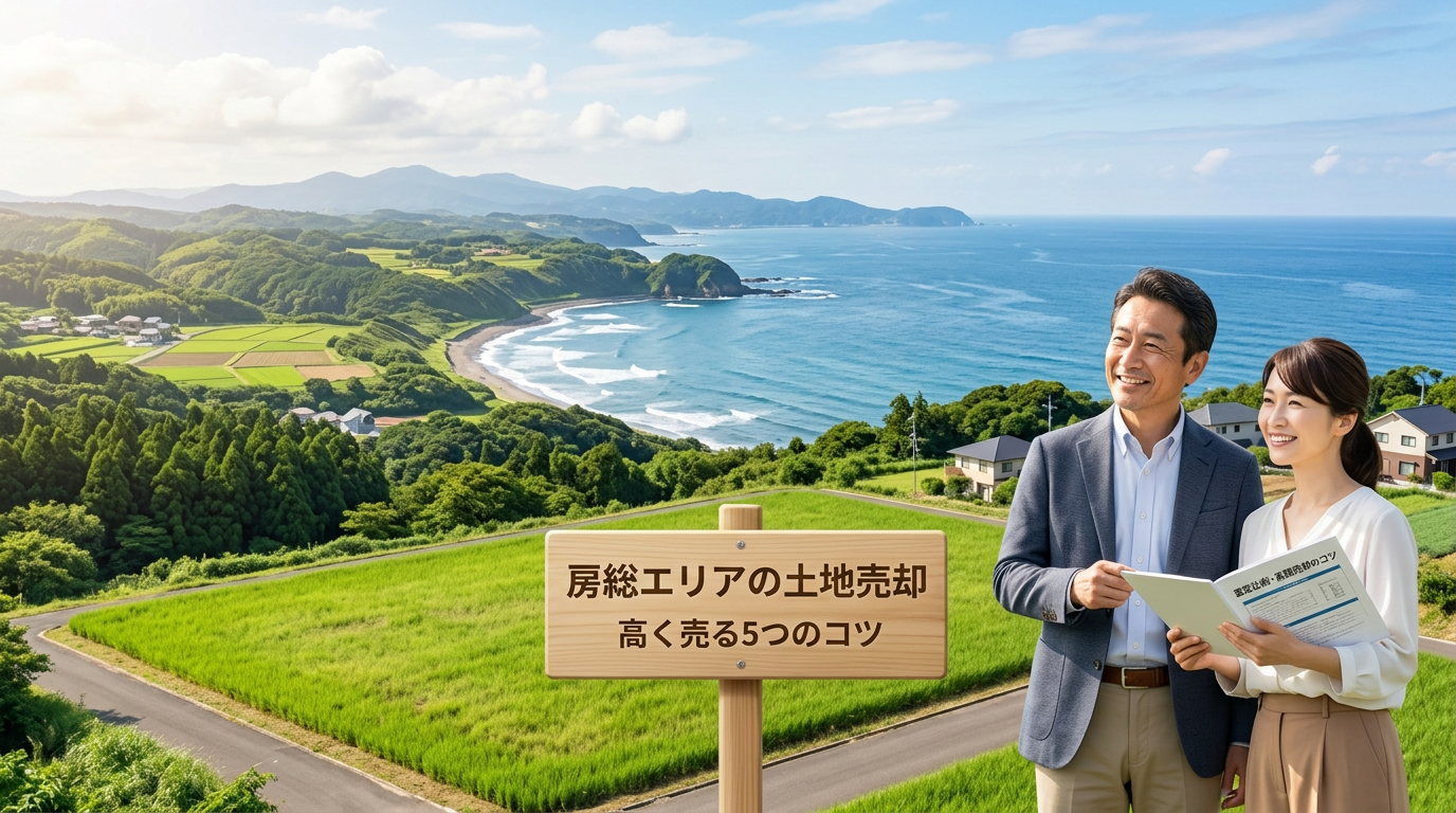 房総の更地と周囲の里山