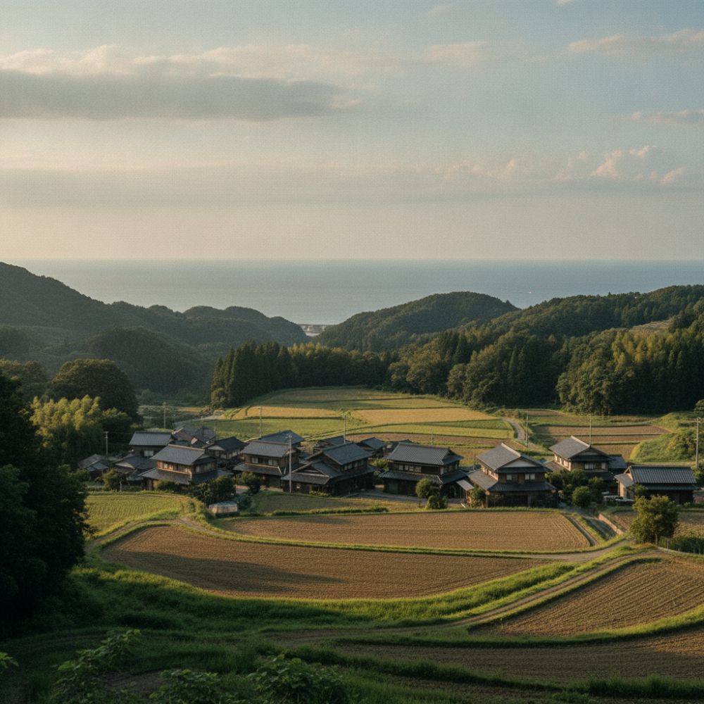 南房総の里山と海が見える集落