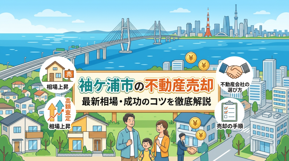 袖ケ浦市周辺の住宅地と遠景の湾岸