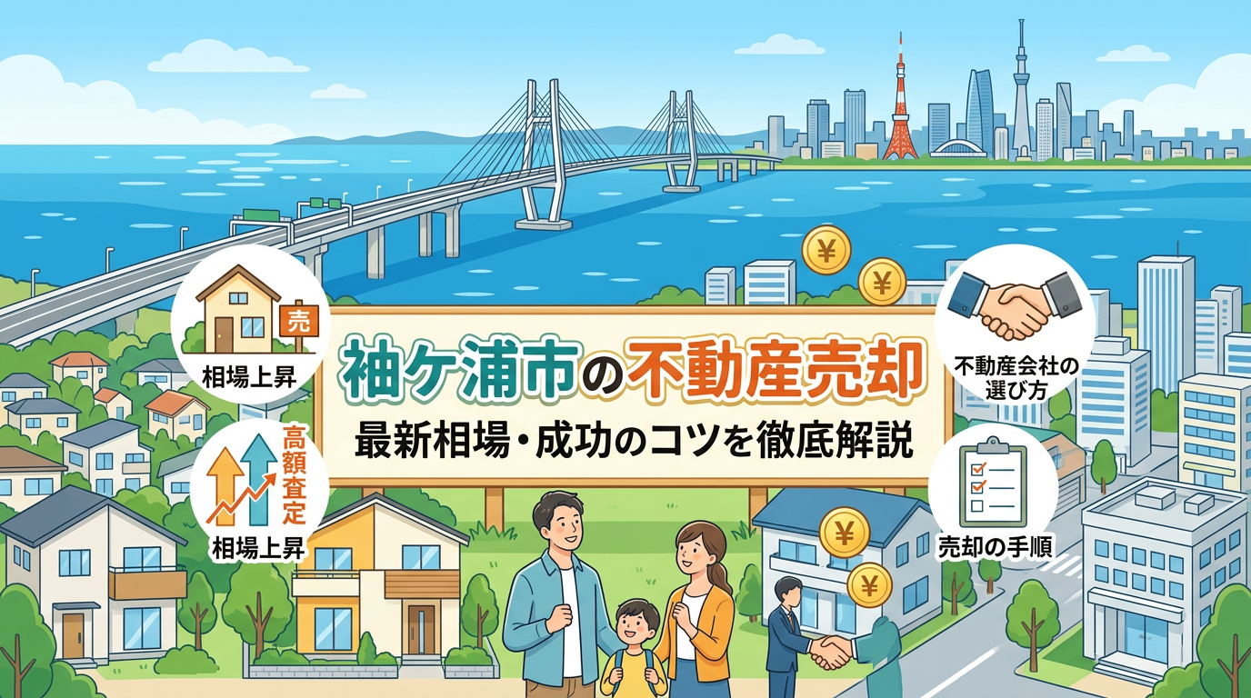 袖ケ浦市周辺の住宅地と遠景の湾岸
